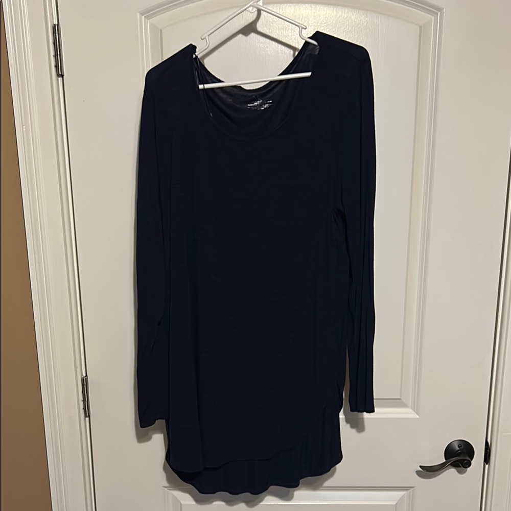 Navy Long Sleeve Tunic Top